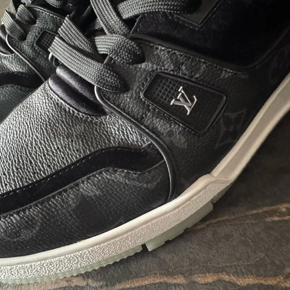 Louis Vuitton Black and White Monogram Sneakers